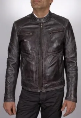 Blouson en cuir Redskins homme noir Ayrton Mojito.