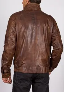 Blouson en cuir revacuir homme marron 7480.