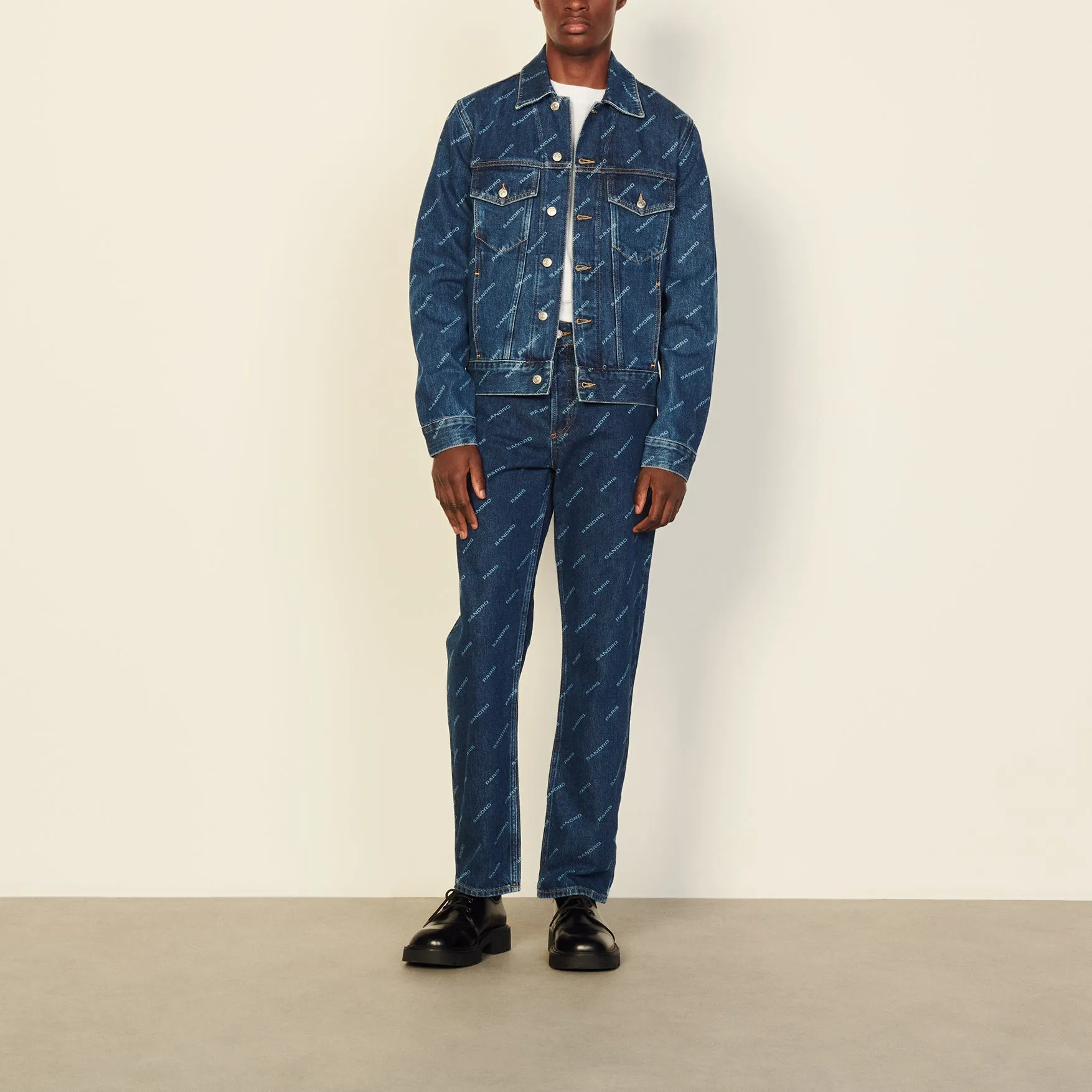 Blouson en denim imprimé