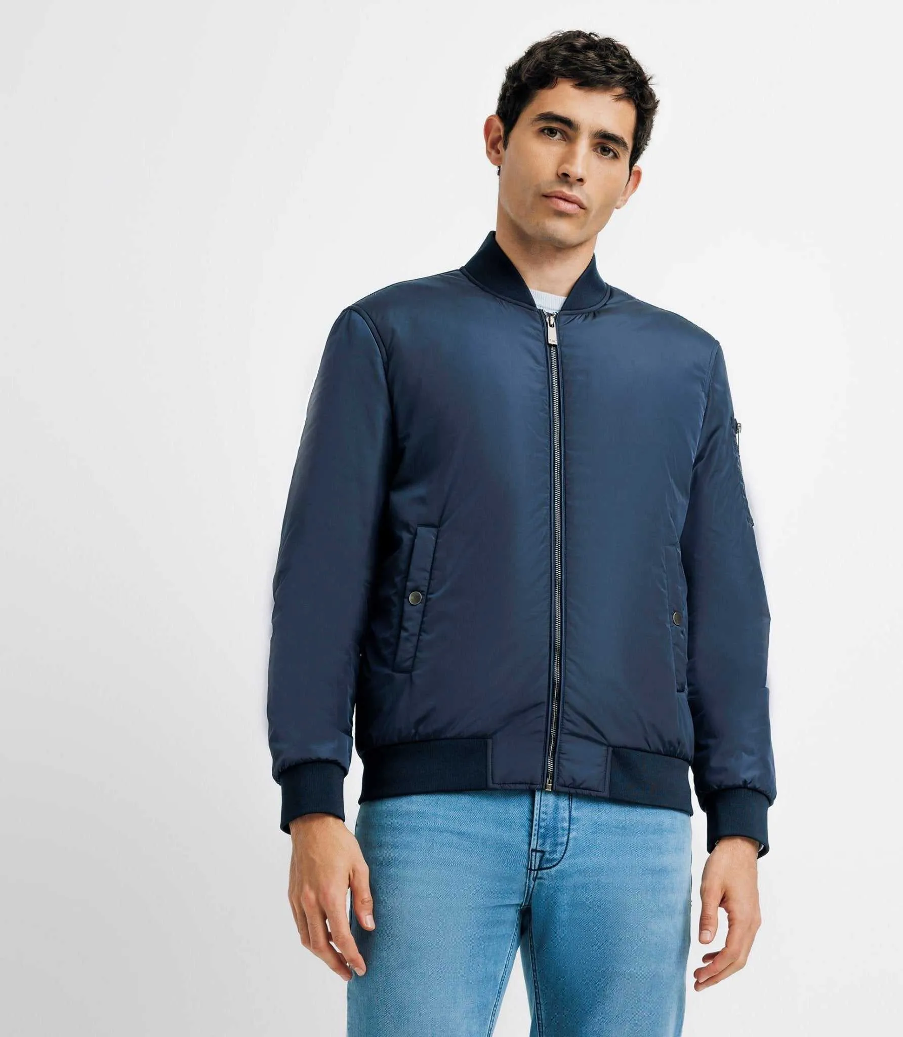 Blouson en tissu recyclé marine