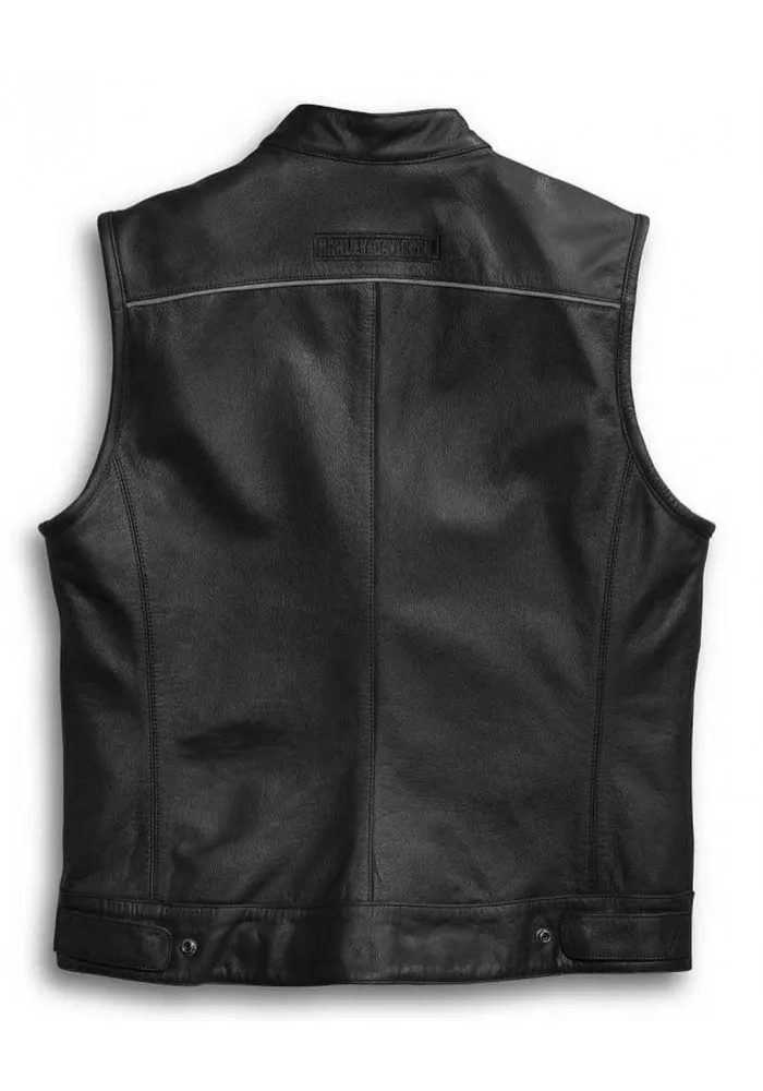 Blouson Harley-Davidson Hommes en cuir Vest Foster Reflective Noir 98090-15VM