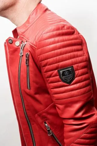 Blouson Horspist tout cuir Manoir rouge.EXCLUSIVITE BOUTIQUE.