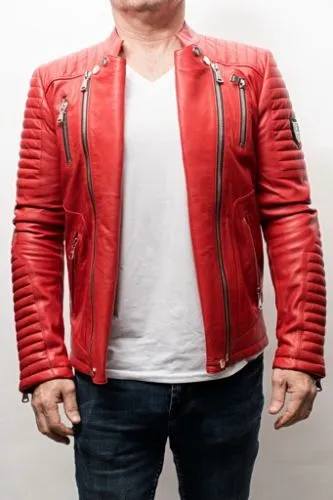 Blouson Horspist tout cuir Manoir rouge.EXCLUSIVITE BOUTIQUE.