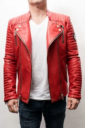 Blouson Horspist tout cuir Manoir rouge.EXCLUSIVITE BOUTIQUE.