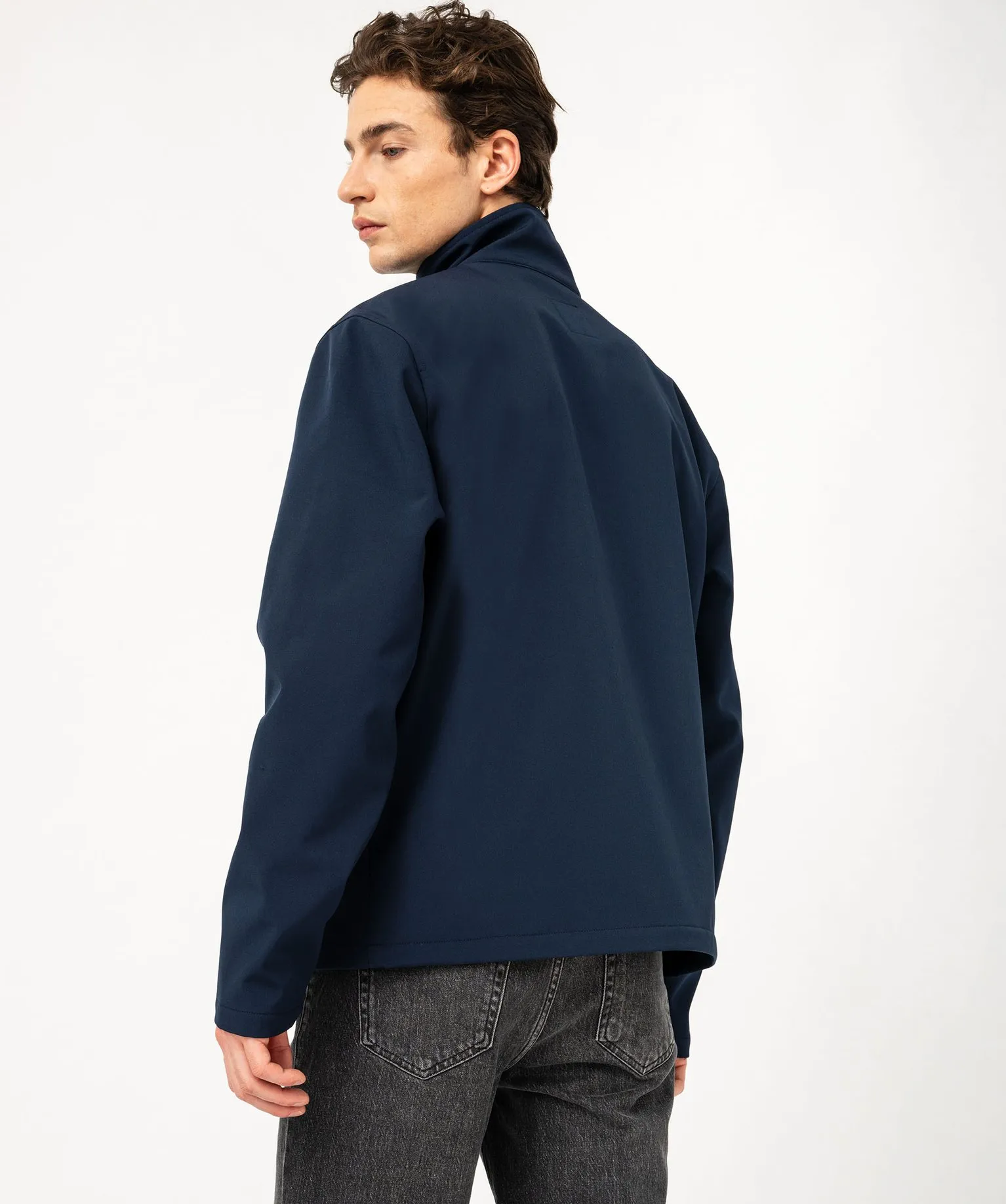 Blouson léger avec col montant homme bleu fonce