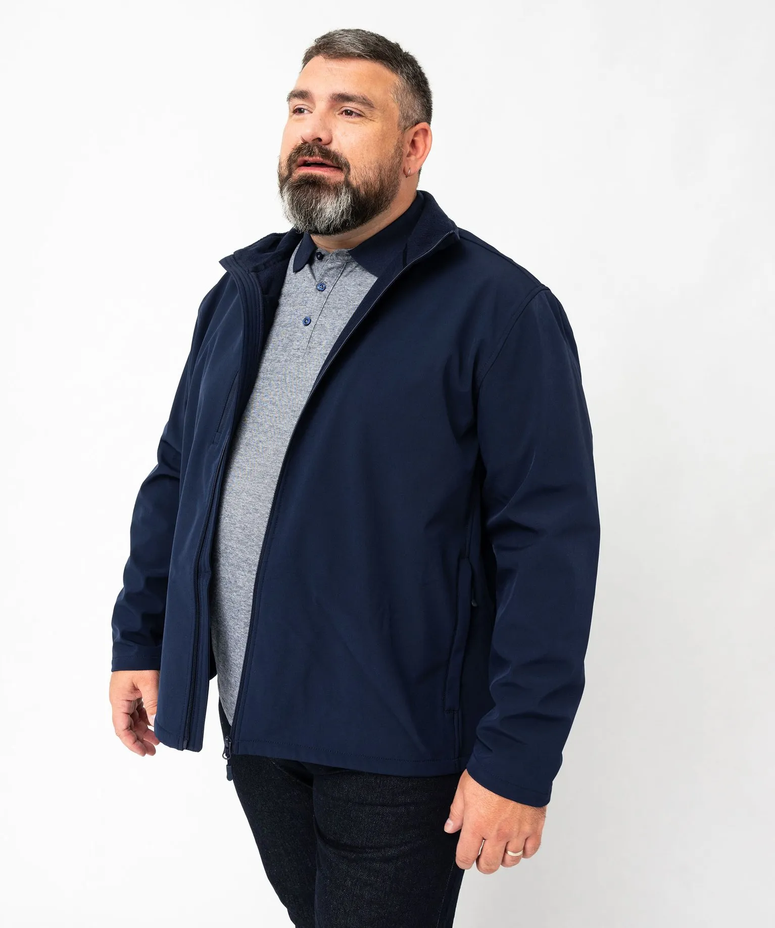 Blouson léger avec col montant homme bleu fonce