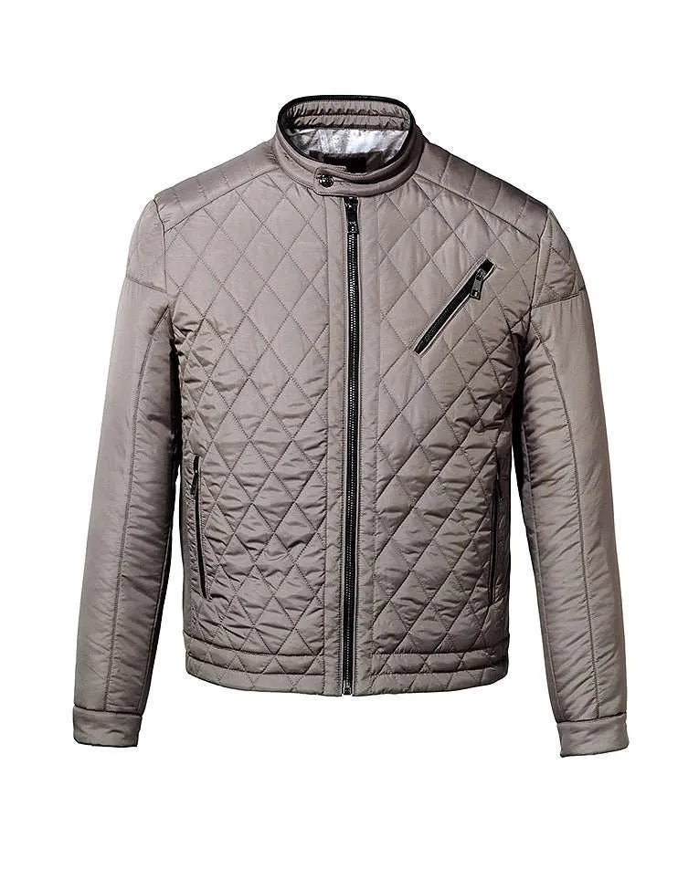 Blouson matelassé taupe