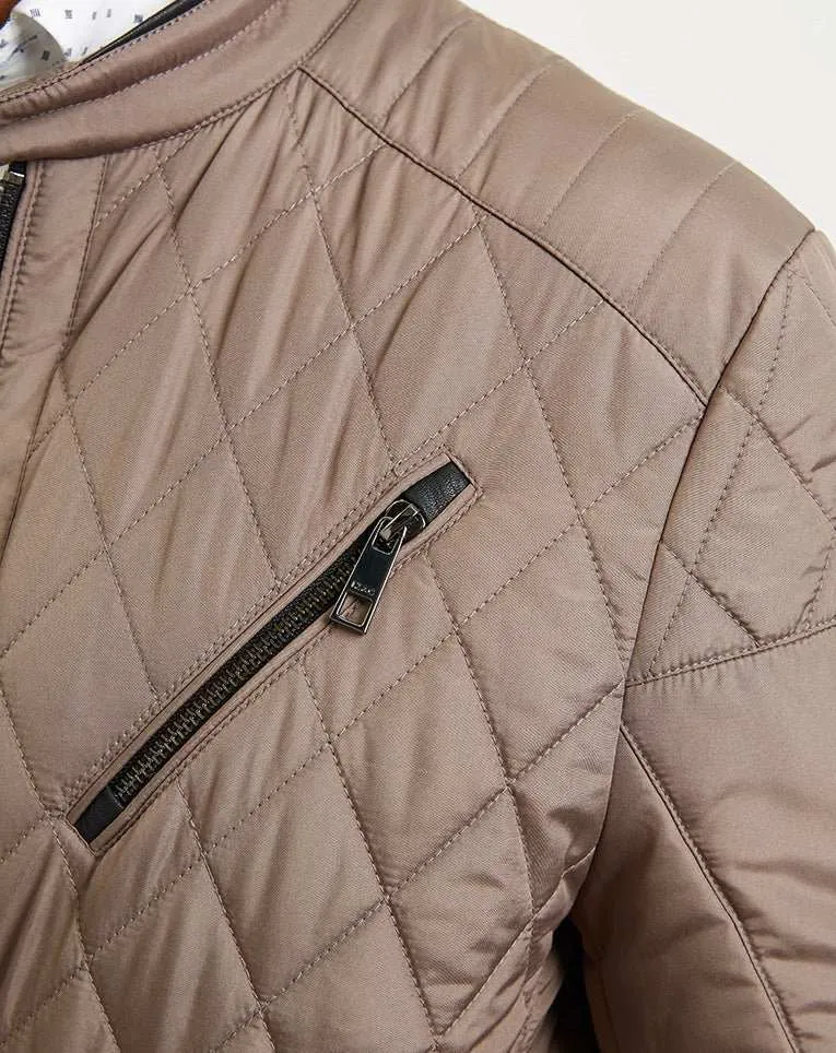 Blouson matelassé taupe