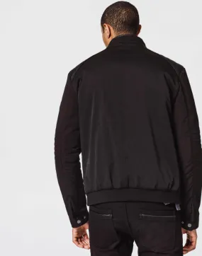 Blouson Noir Bi-Matière