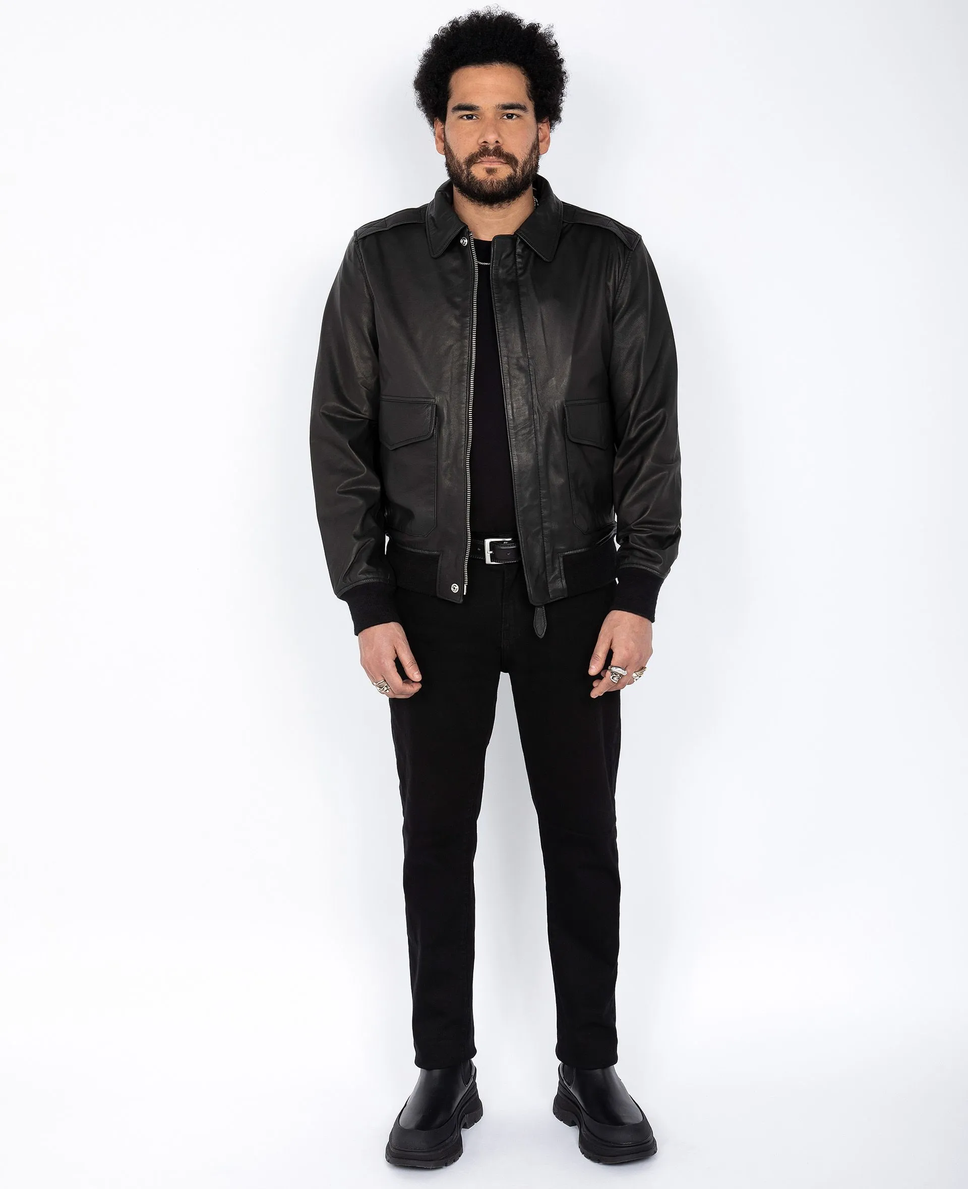 Blouson pilote A2, cuir de chèvre