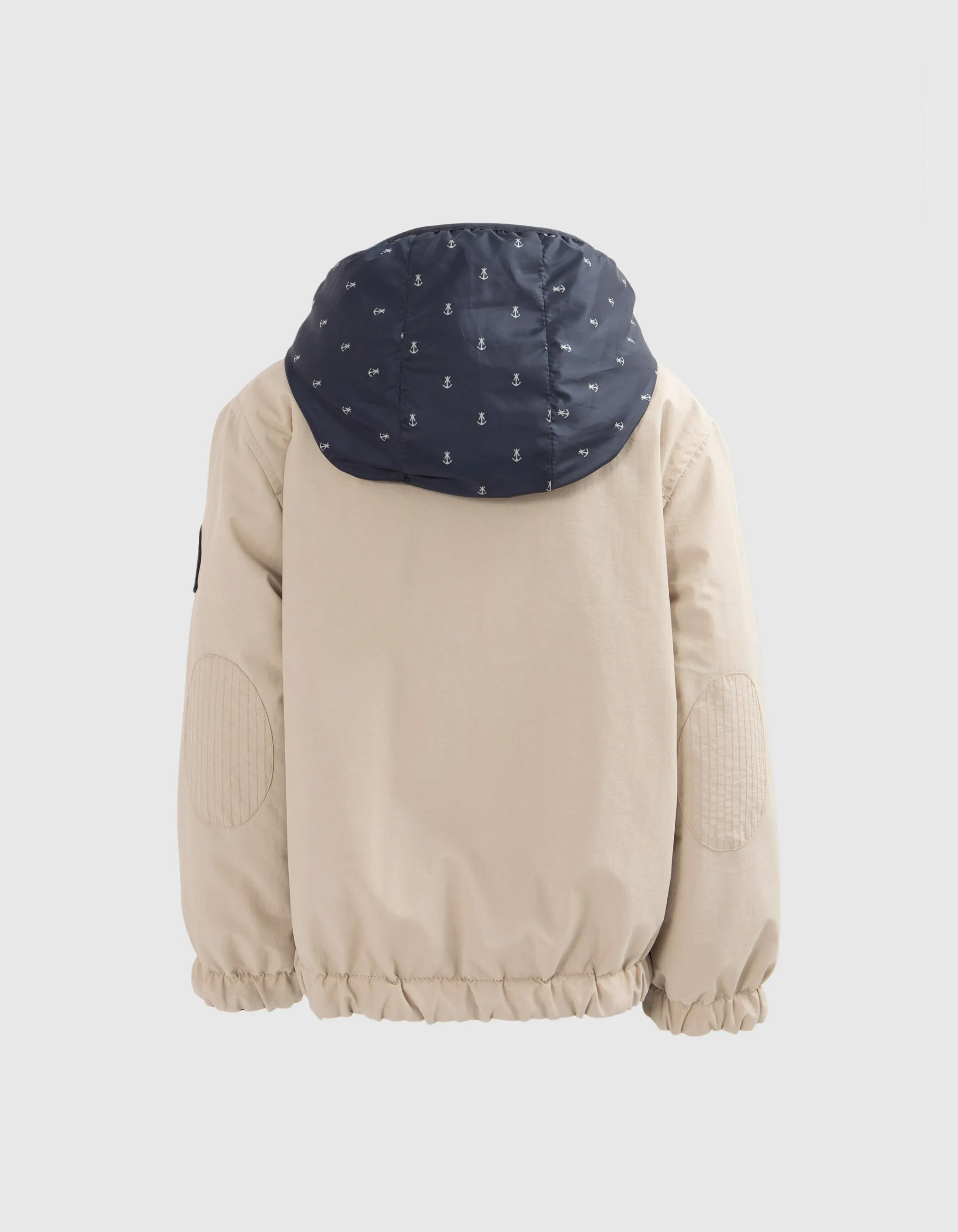 Blouson réversible beige et marine imprimé ancres garçon