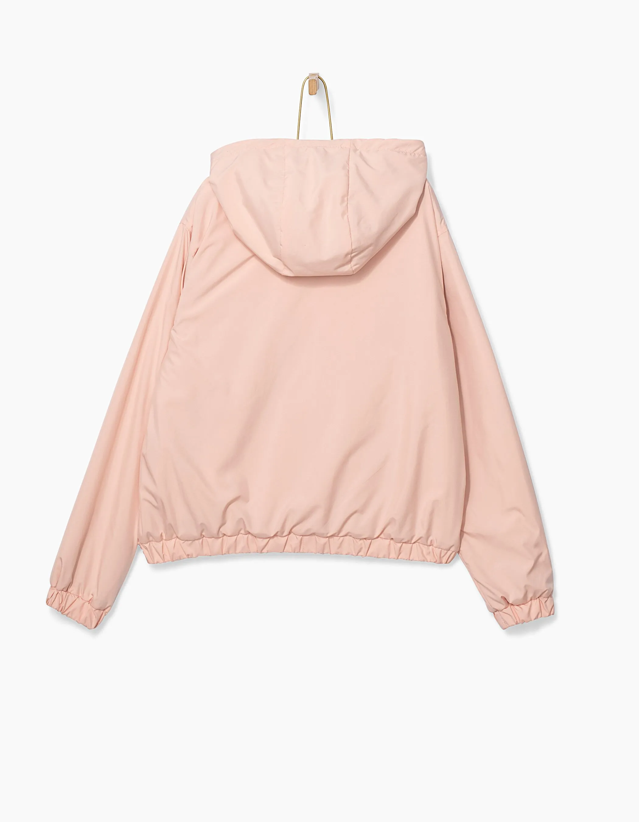 Blouson réversible rose pastel et gris fille