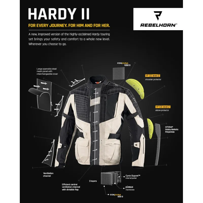 Blouson Rebelhorn Hardy II Noir/Gris