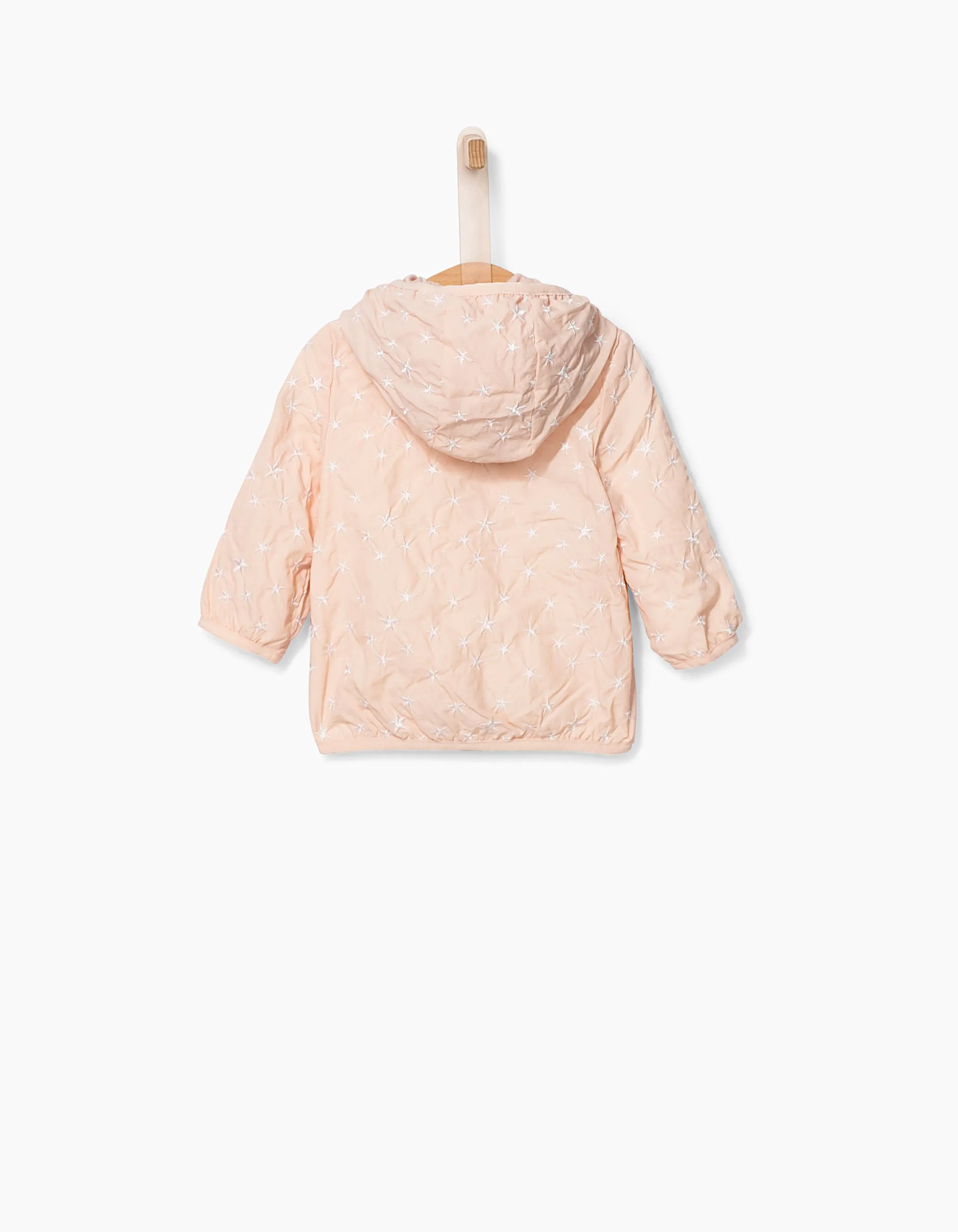 Blouson rose poudré brodé étoiles bébé fille