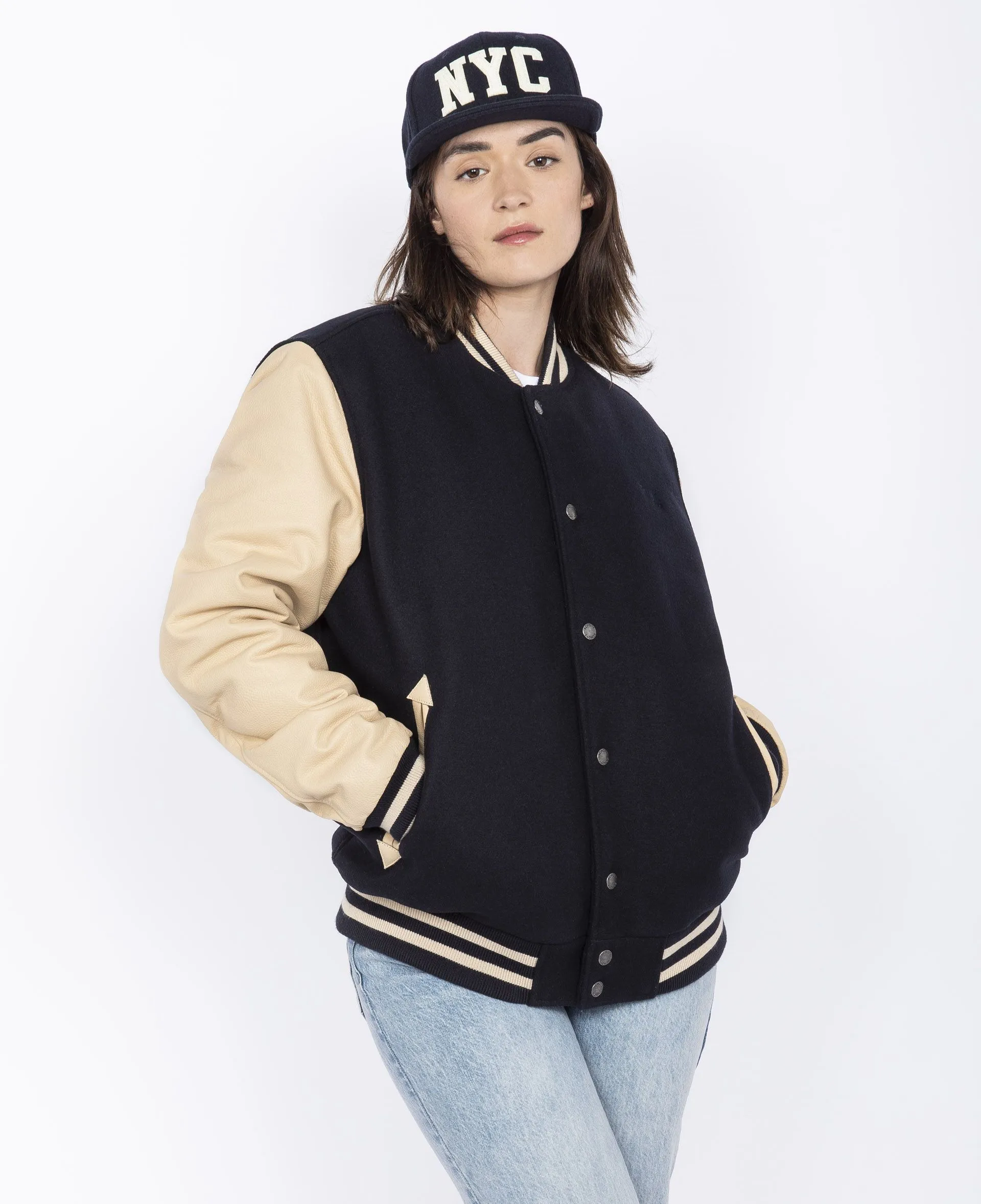 Blouson teddy, cuir de vachette