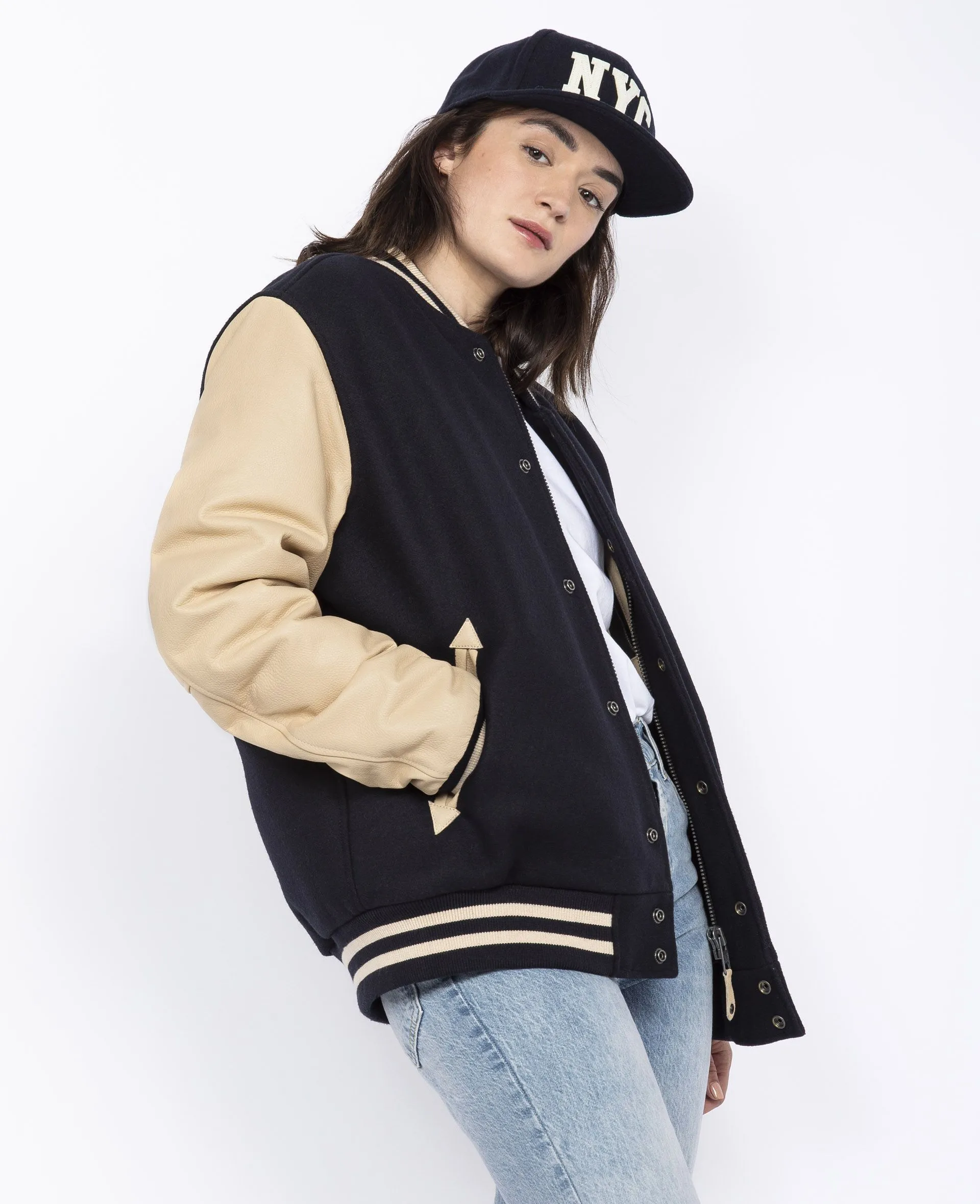 Blouson teddy, cuir de vachette