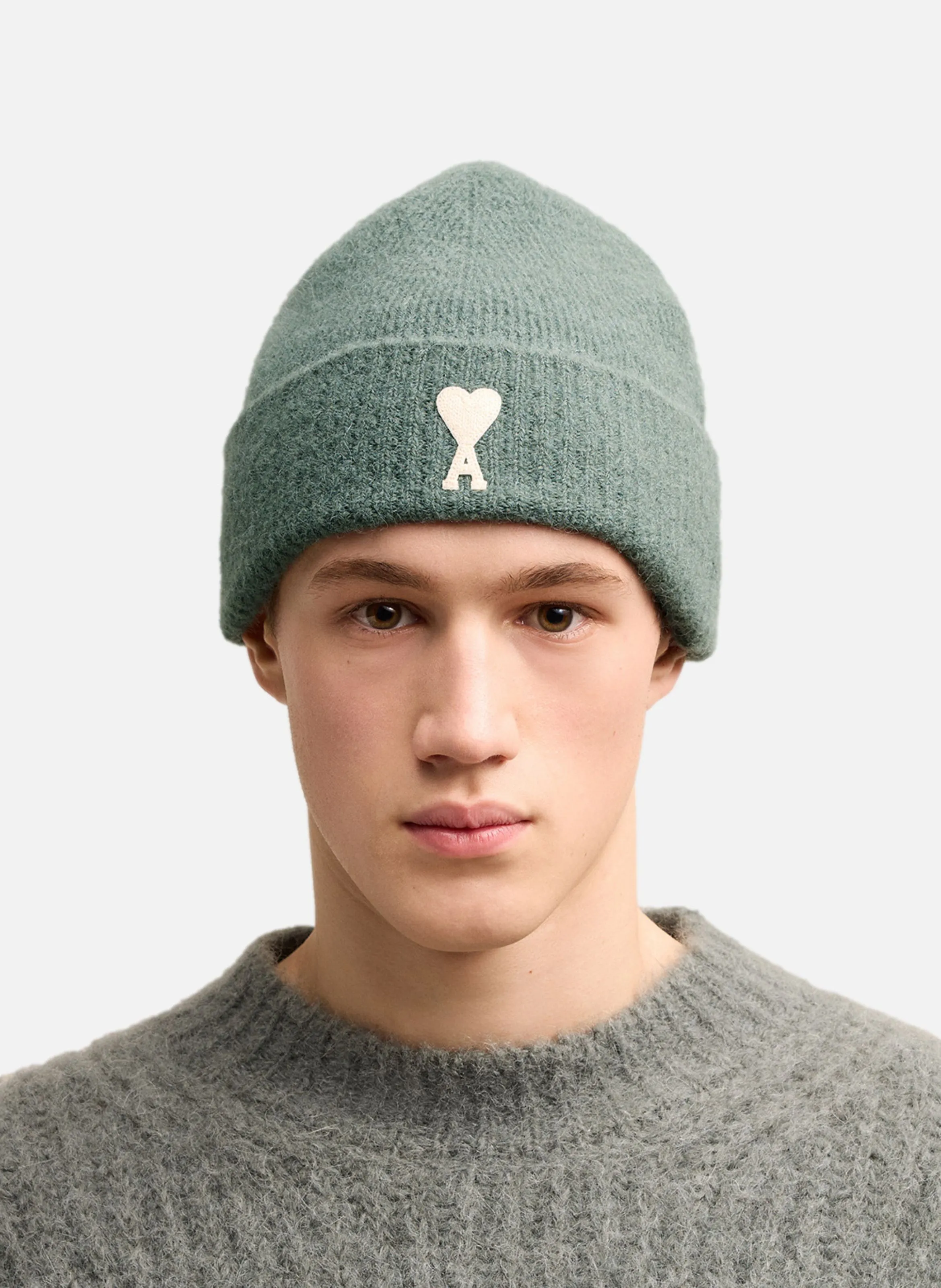 BONNET AMI DE COEUR ECRU UNISEXE - AMI PARIS pour HOMME | Printemps