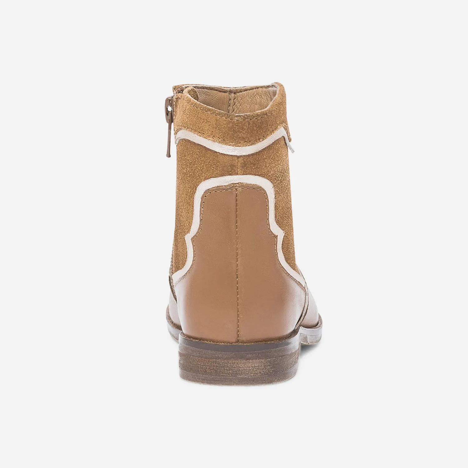 Boots camel et or en cuir - Boots Enfant | ERAM