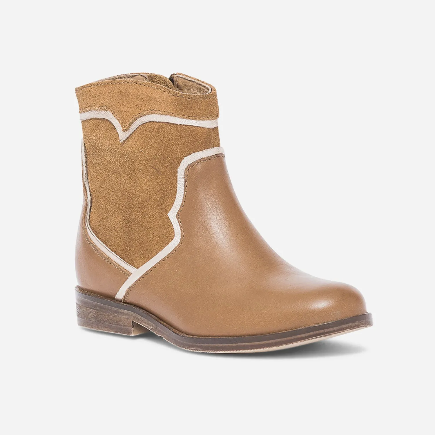 Boots camel et or en cuir - Boots Enfant | ERAM