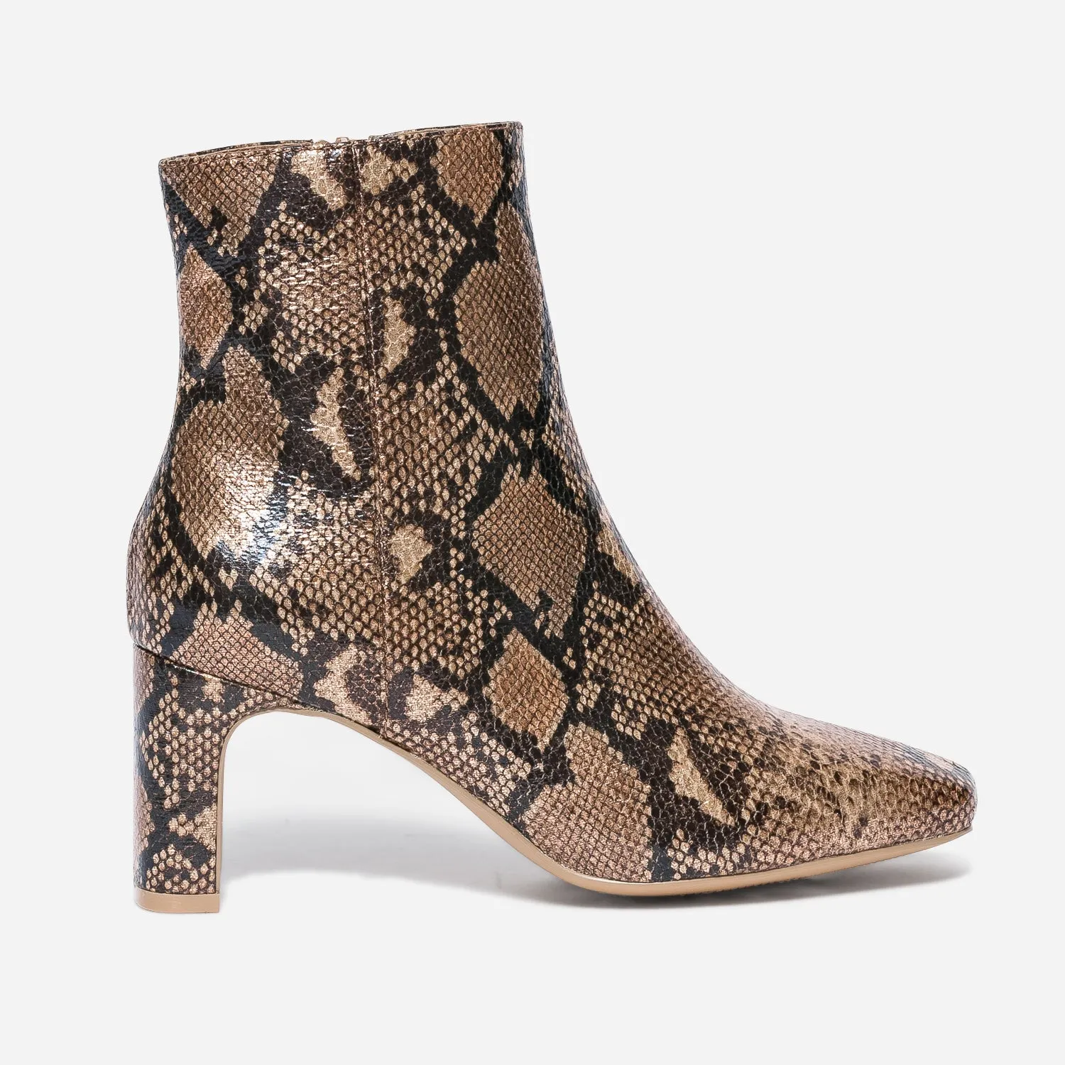 Boots TEXTO camel effet python irisé - Boots / bottines Femme | ERAM