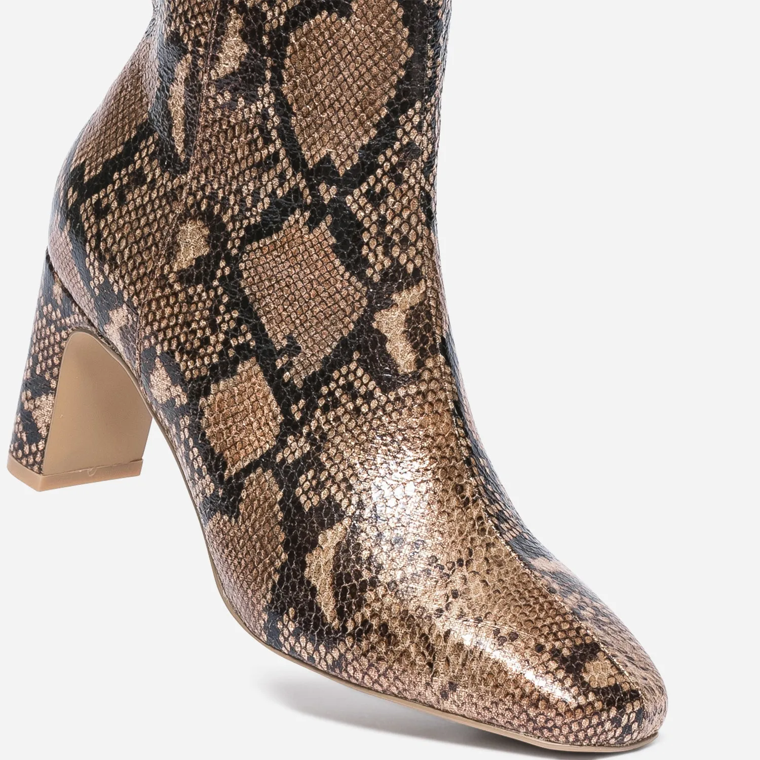 Boots TEXTO camel effet python irisé - Boots / bottines Femme | ERAM