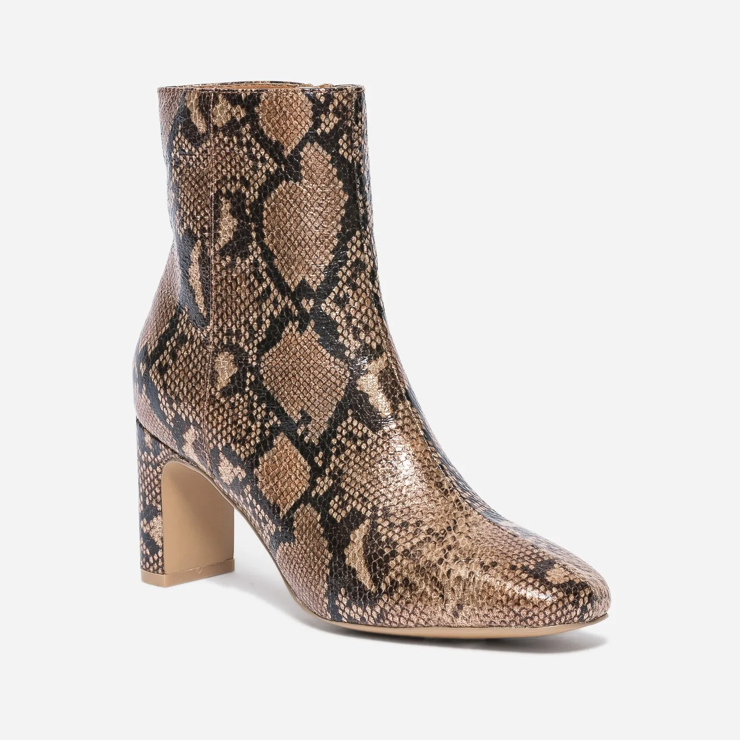 Boots TEXTO camel effet python irisé - Boots / bottines Femme | ERAM