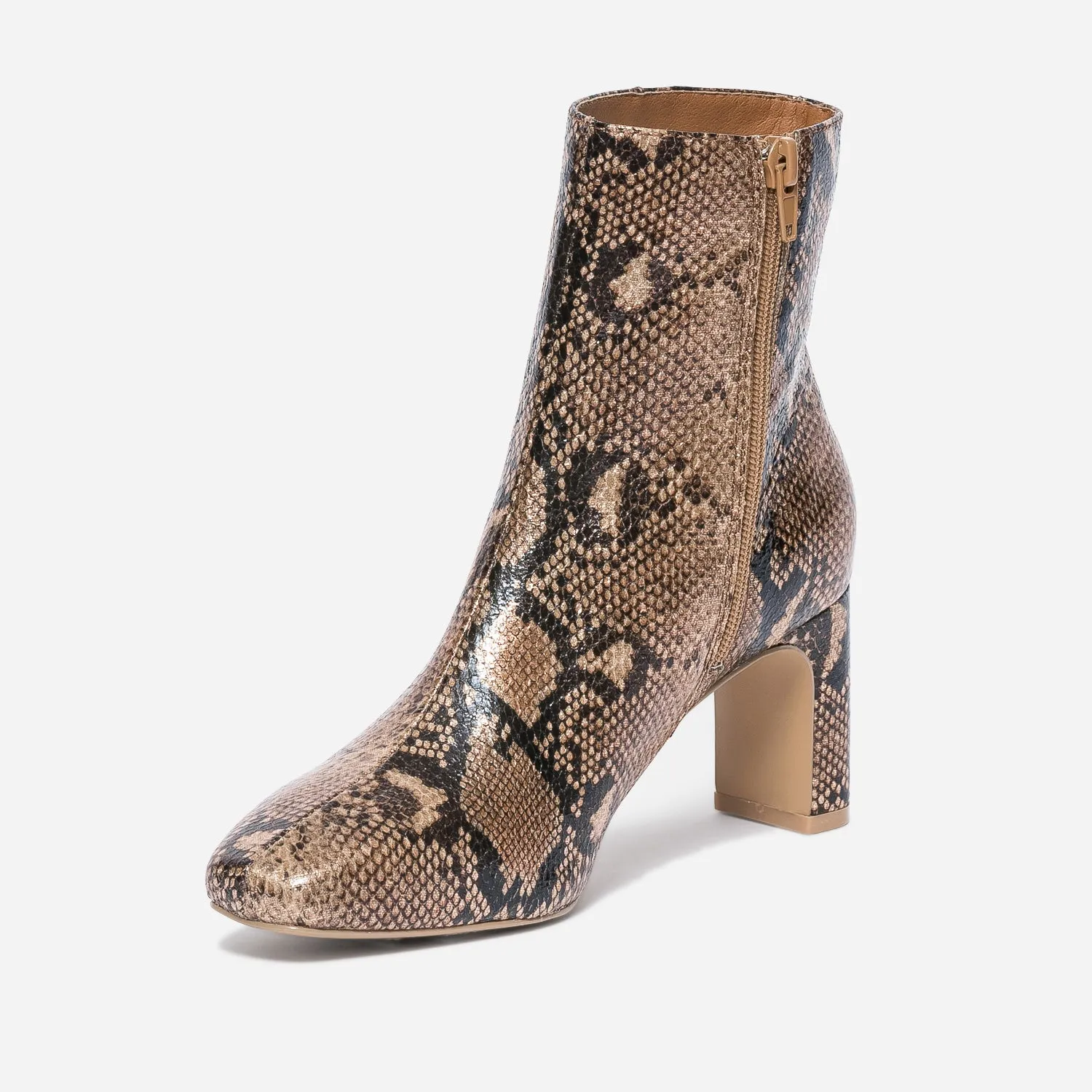 Boots TEXTO camel effet python irisé - Boots / bottines Femme | ERAM