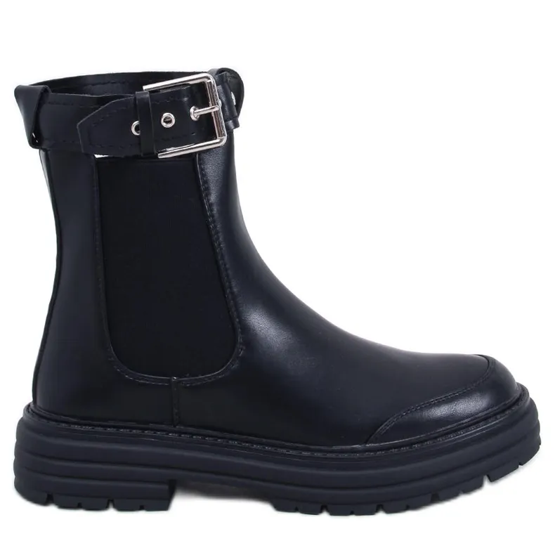 Bottines Chelsea femme Stoke Black Pu le noir