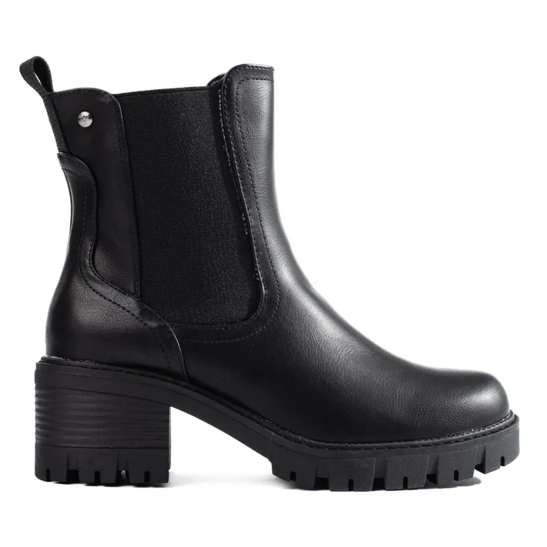 Bottines Chelsea isolées noires Vinceza à talon haut le noir