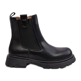 Bottines Chelsea pour femmes avec fermeture éclair, noir Ramhel le noir