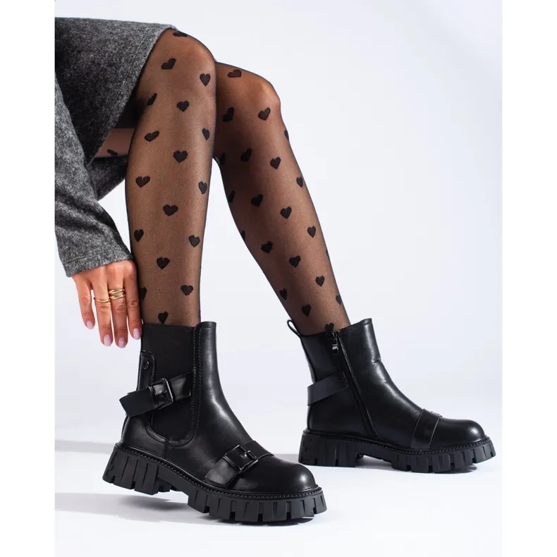 Bottines Chelsea pour femmes sur la plateforme Shelovet le noir