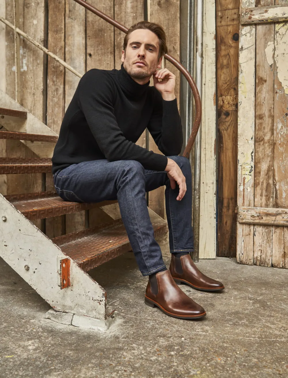 Bottines chelsea pour homme: L'Homme Pressé Cuir Marron Grainé