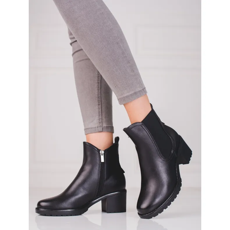 Bottines Chelsea Shelovet noires sur un poteau le noir