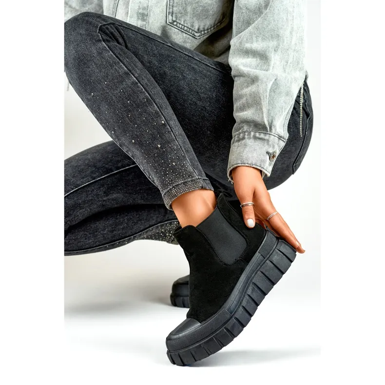 Bottines Chelsea sport femme noires le noir