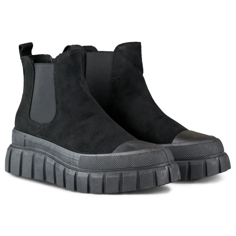 Bottines Chelsea sport femme noires le noir