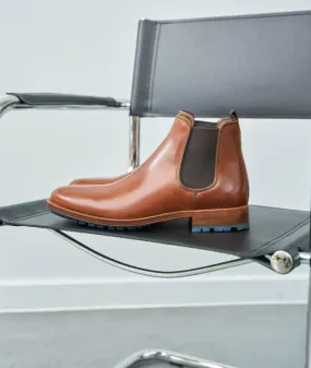 Bottines Chelsea à crampons pour homme: L'Homme Pressé Commando Cuir Cognac