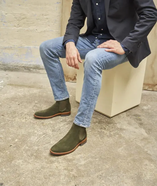 Bottines chelsea à crampons pour homme: L'Homme Pressé Commando Nubuck Kaki