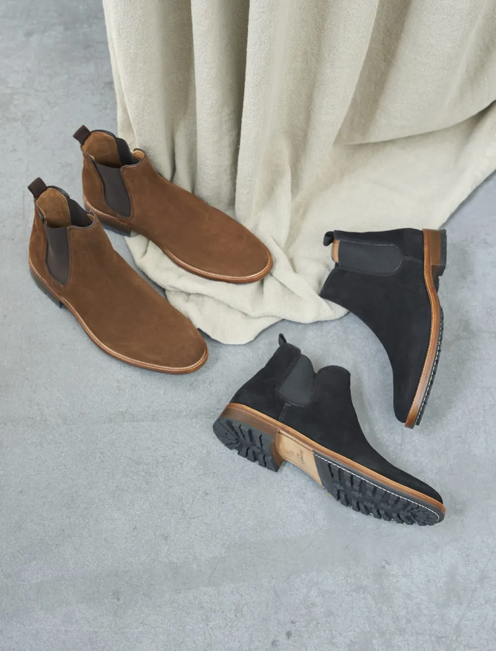 Bottines chelsea à crampons pour homme: L'Homme Pressé Commando Nubuck Kaki