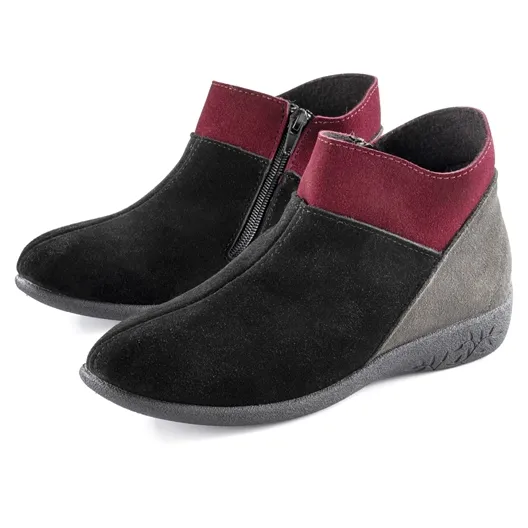 Bottines Lou Noir/gris/rouge - taille 41