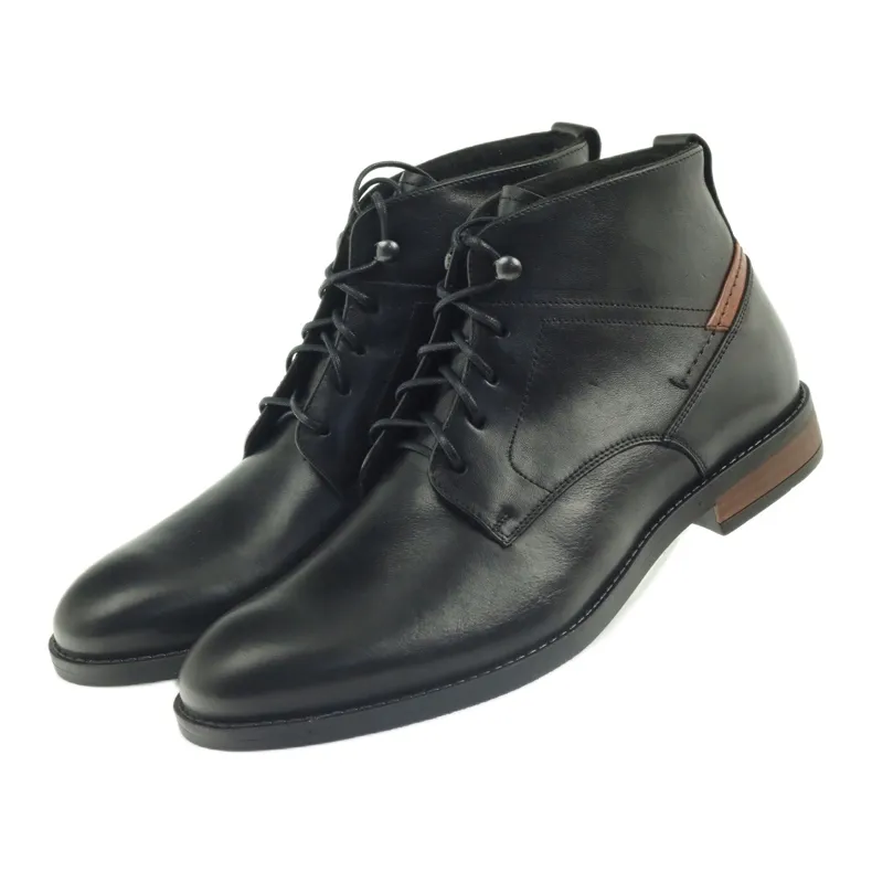 Bottines noires Pilpol 6030 nouées le noir