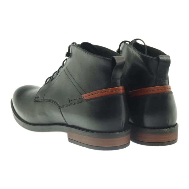 Bottines noires Pilpol 6030 nouées le noir