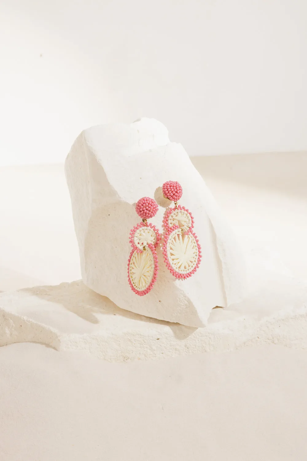 Boucles D'Oreilles Pepitcho Ecru/Rose