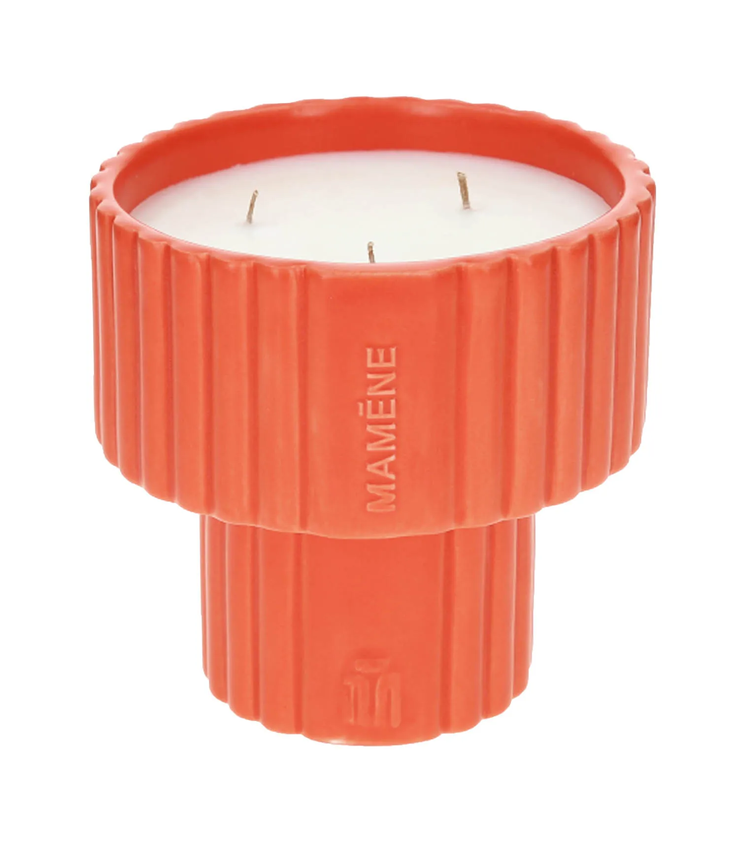 Bougie Podium Yvon Orange Corail Medium 200g Mamène Paris - Jane de Boy