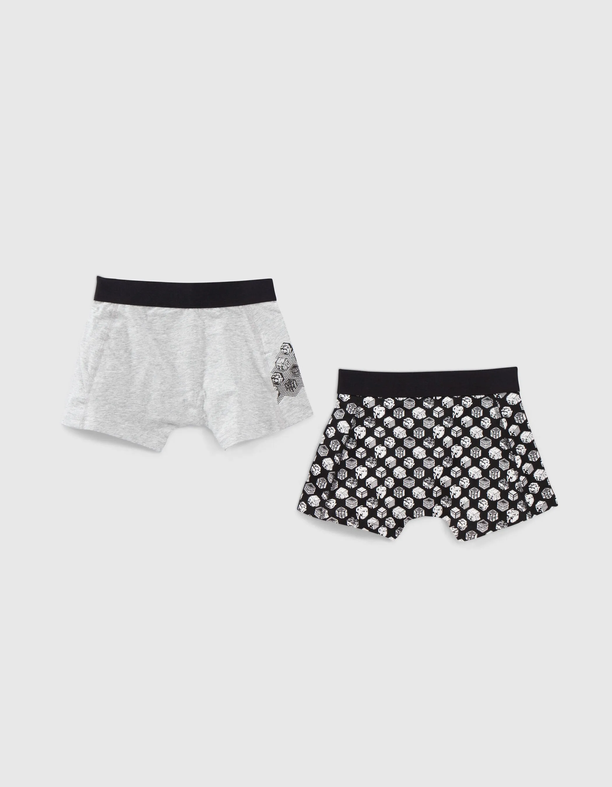 Boxers noir et gris MINECRAFT garçon