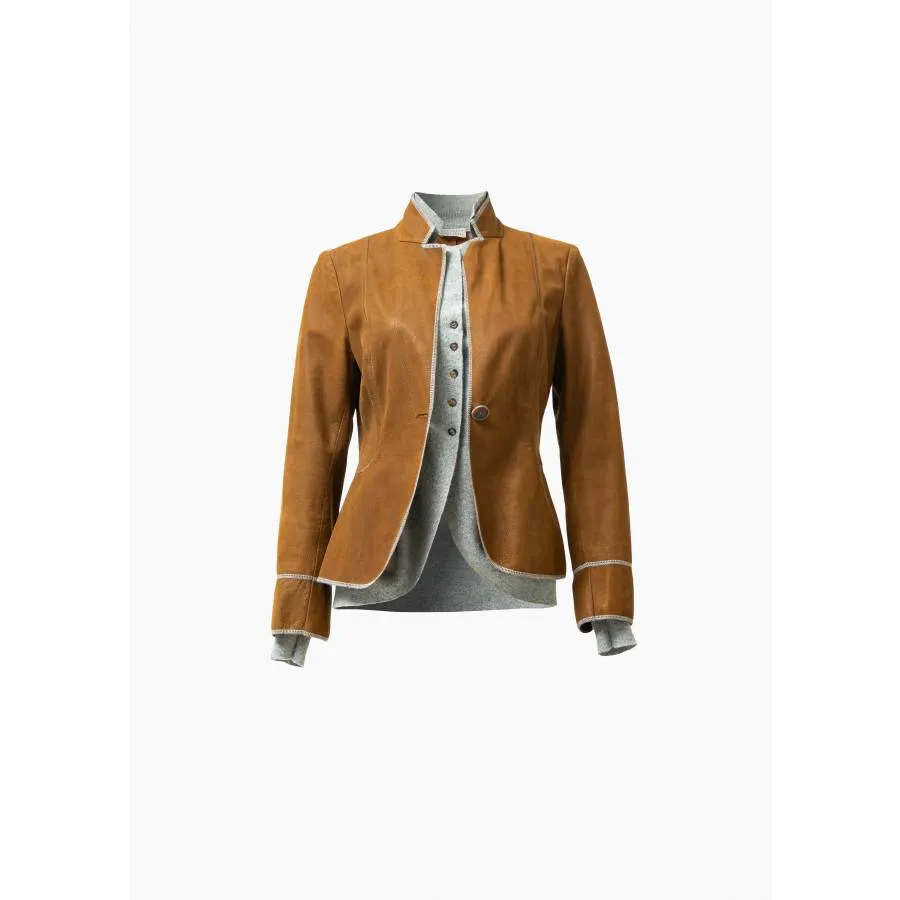 Brunello Cucinelli Veste marron en daim