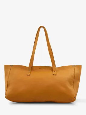 CABAS CUIR JAUNE FEMME L'Effronté - M - Safran