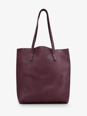 CABAS CUIR VIOLET FEMME L'Effronté - L - Prune