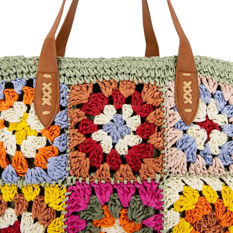 Cabas en crochet à fleurs colorées Femme GERARD PASQUIER à prix 