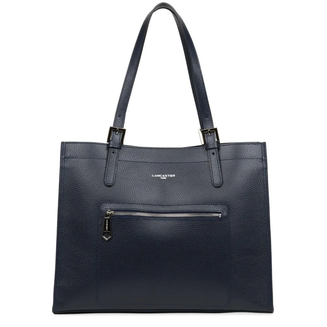 Cabas Epaule Bleu Zippé Taille L FOULONNE DOUBLE - Lancaster en cuir | 3 Suisses