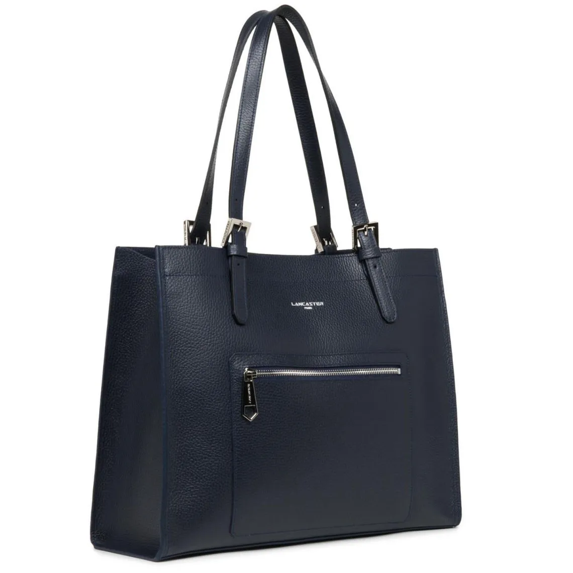 Cabas Epaule Bleu Zippé Taille L FOULONNE DOUBLE - Lancaster en cuir | 3 Suisses